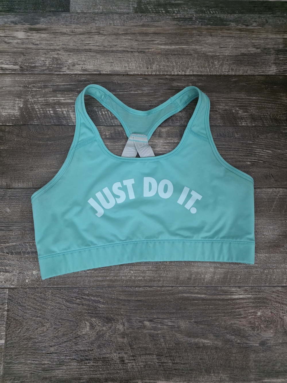 Nike "Just Do It" Aqua Sports Bra